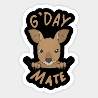 Australia G'Day Mate Cute Kangaroo Australian Sticker